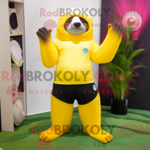 Maskottchen eines gelben...