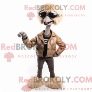 Maskotkarakter af en beige...