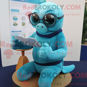 Maskottchen eines Cyan Seal...