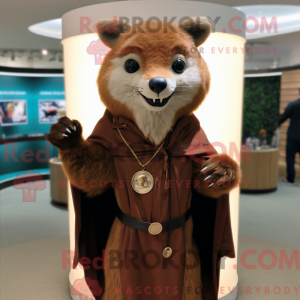 Mascot character of a Brown...