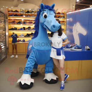 Blue Horse maskot kostume...