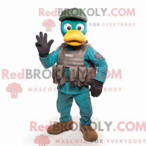 Mascot character of a Teal...