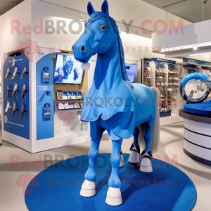 Blue Horse maskot kostume...