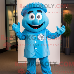 Mascot character of a Cyan...