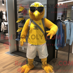 Maskottchen eines gelben...