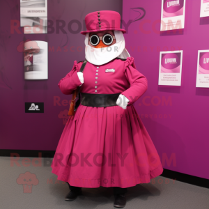 Magenta Civil War Soldier mascot costume character dressed with a Wrap Skirt and Cummerbunds