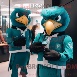 Mascot character of a Teal...