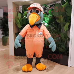 Peach Toucan maskot kostym...