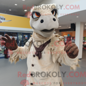 Mascot character of a Beige...