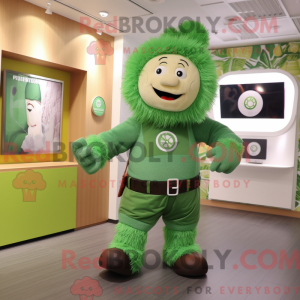 Maskot-karakter af en grøn...