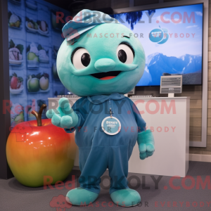 Postava maskota Teal Apple...