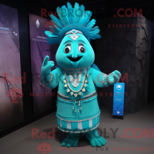 Mascot character of a Cyan...