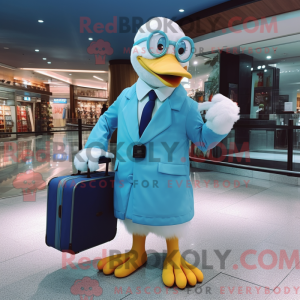 Mascot character of a Cyan...