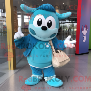 Mascot character of a Cyan...