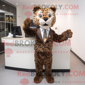 Mascot character of a Brown...