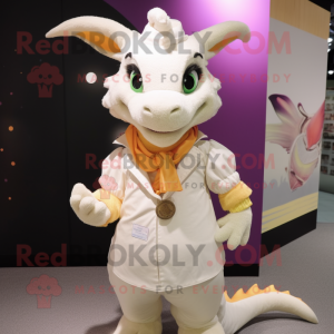 Cream Dragon maskot drakt...