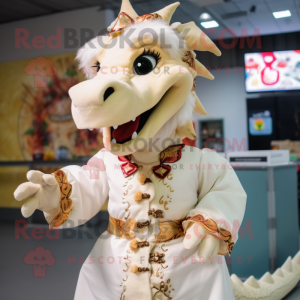 Cream Dragon maskot drakt...