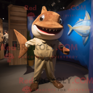 Mascot character of a Brown...