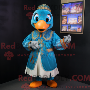 Mascot character of a Cyan...