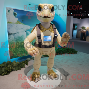 Mascot character of a Beige...