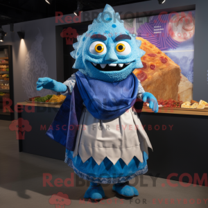 Mascot character of a Blue...