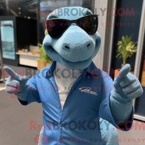 Maskottchen eines blauen...