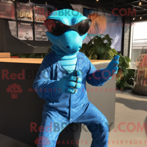 Maskottchen eines blauen...