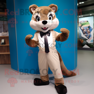 Cream Marten maskot kostym...