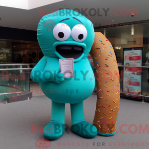 Postava maskota Teal Donut...