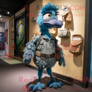 Máscara de cor azul Emu com...
