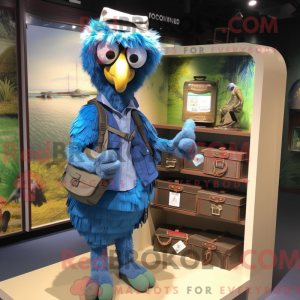 Máscara de cor azul Emu com...