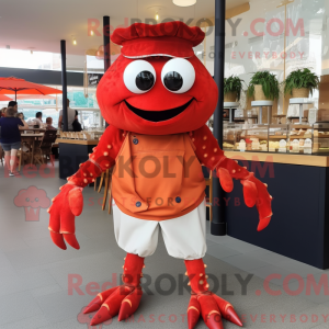 Maskot postava červeného...