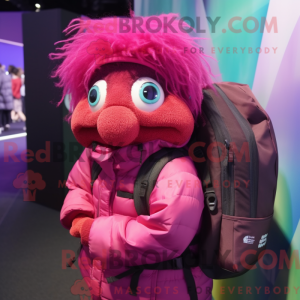 Maskot postava purpurové...
