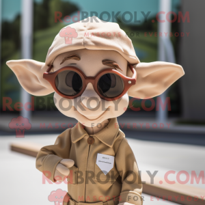 Maskotfigur af en solbrun...