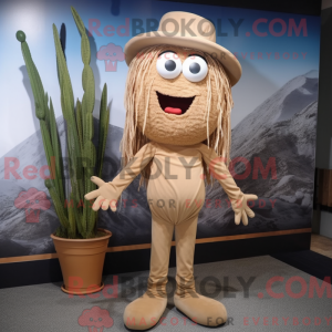 Mascot character of a Tan...