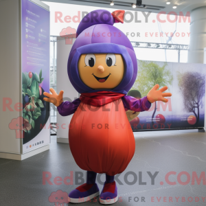 Mascot character of a Plum...