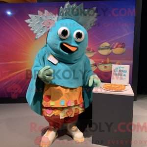 Postava maskota Teal Fish...