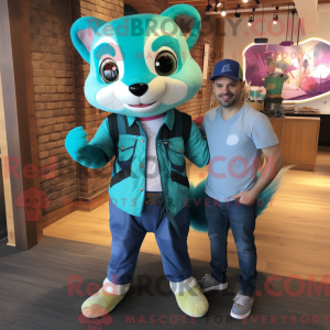 Mascot character of a Teal...