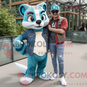Mascot character of a Teal...