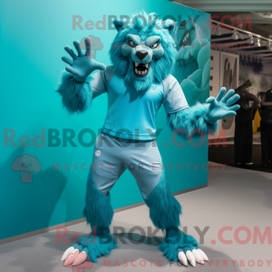 Mascot character of a Cyan...