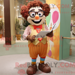 Mascot character of a Brown...