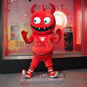 Maskot postava červeného...