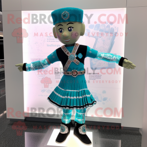 Cyan Irish Dancer maskot...