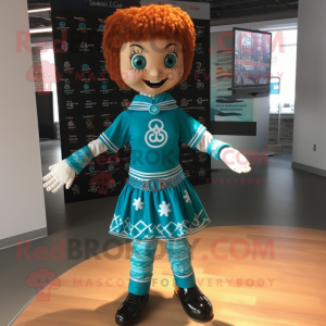 Cyan Irish Dancer maskot...