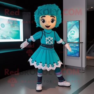 Cyan Irish Dancer mascotte...