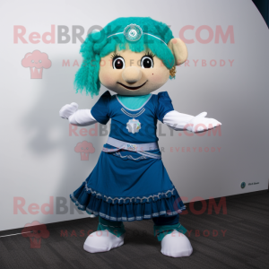 Cyan Irish Dancer maskot...