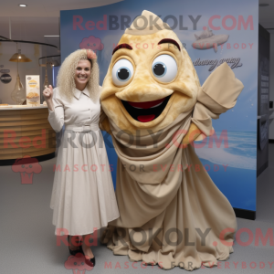 Mascot character of a Beige...