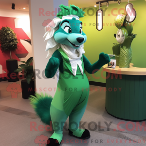 Maskottchen eines grünen...