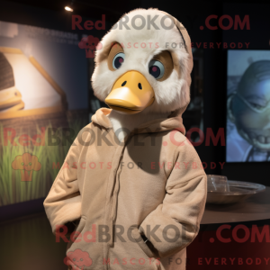 Maskotkarakter af en beige...