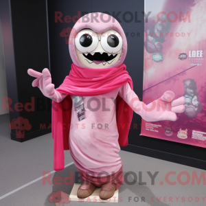 Maskottchen eines rosa...